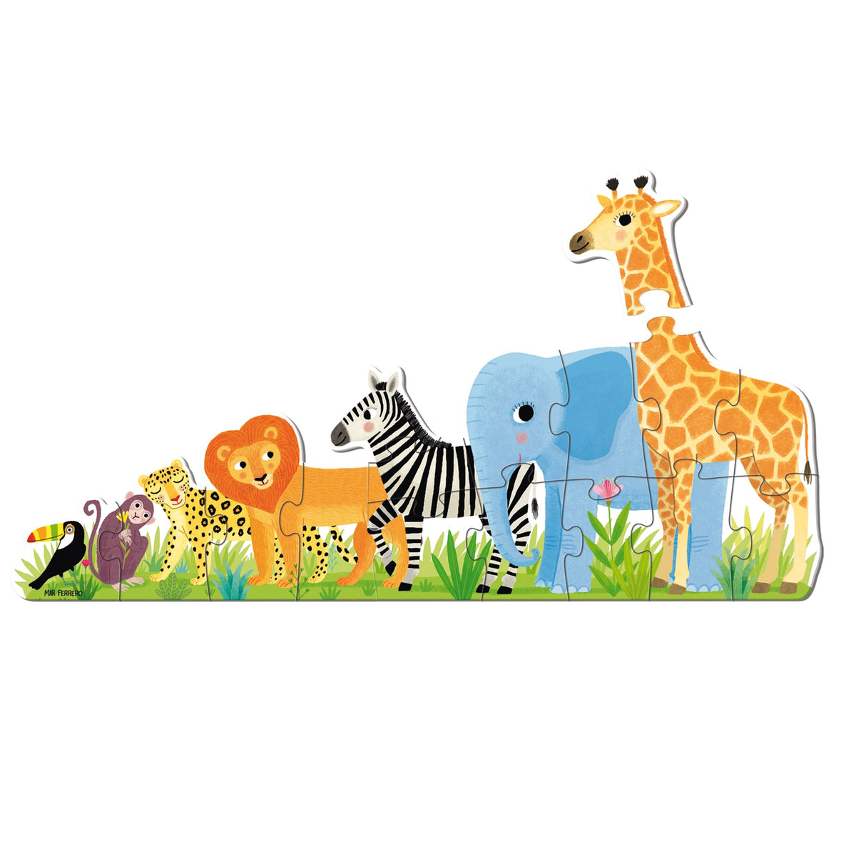Puzzle XXL Selva Goula 16 peças, puzzle montado